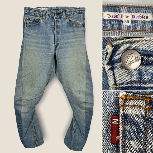 Needles Rebuild Men’s 30x30 Vintage Levi’s Curved-Leg Jeans Nepenthes Japan RARE - Picture 1 of 12